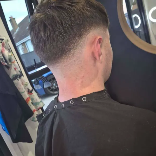 Short back and sides fade, rear view